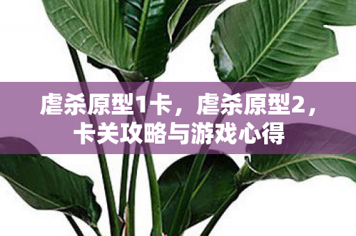 虐杀原型1卡，虐杀原型2，卡关攻略与游戏心得