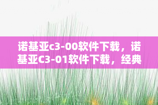 诺基亚c3-00软件下载，诺基亚C3-01软件下载，经典再现，重温旧日情怀