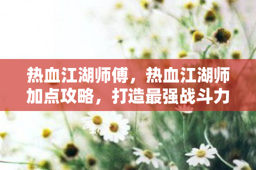 热血江湖师傅，热血江湖师加点攻略，打造最强战斗力的关键