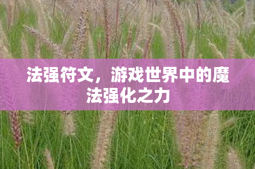 法强符文，游戏世界中的魔法强化之力