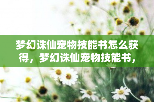 梦幻诛仙宠物技能书怎么获得，梦幻诛仙宠物技能书，打造你的专属战斗伙伴