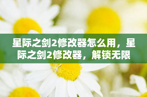 星际之剑2修改器怎么用，星际之剑2修改器，解锁无限可能的冒险之旅