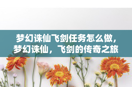 梦幻诛仙飞剑任务怎么做，梦幻诛仙，飞剑的传奇之旅