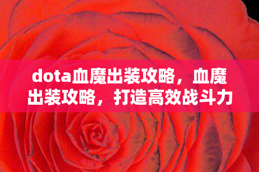 dota血魔出装攻略，血魔出装攻略，打造高效战斗力的关键