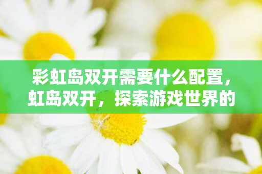 彩虹岛双开需要什么配置，虹岛双开，探索游戏世界的双重乐趣