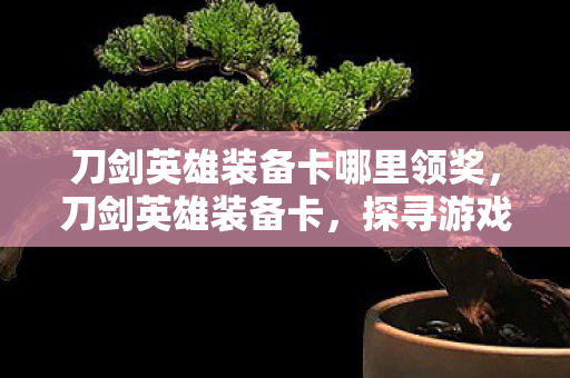 刀剑英雄装备卡哪里领奖，刀剑英雄装备卡，探寻游戏中的神兵利器