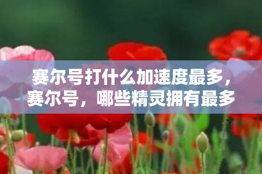 赛尔号打什么加速度最多，赛尔号，哪些精灵拥有最多的加速度？