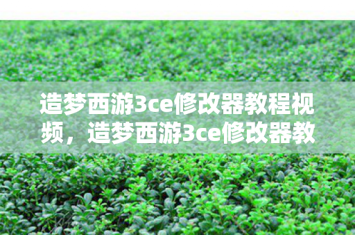 造梦西游3ce修改器教程视频，造梦西游3ce修改器教程