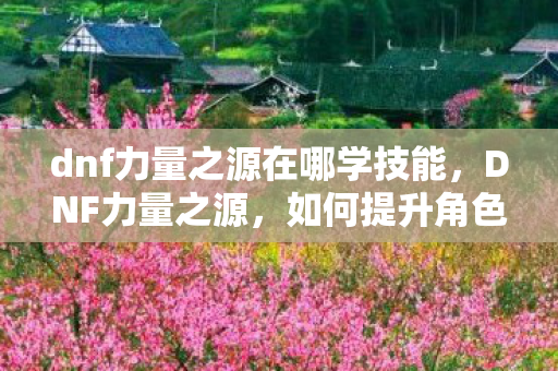 dnf力量之源在哪学技能，DNF力量之源，如何提升角色战斗力的全面指南