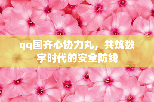 qq国齐心协力丸，共筑数字时代的安全防线