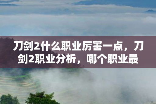 刀剑2什么职业厉害一点，刀剑2职业分析，哪个职业最厉害？