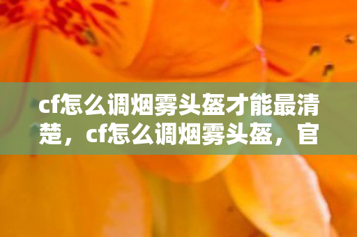 cf怎么调烟雾头盔才能最清楚，cf怎么调烟雾头盔，官方授权与合法使用的指南