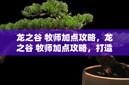 龙之谷 牧师加点攻略，龙之谷 牧师加点攻略，打造高效治疗与辅助的加点方案