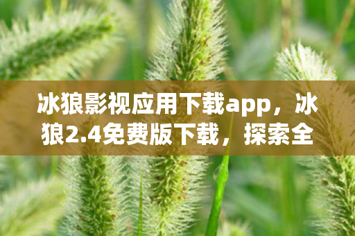 冰狼影视应用下载app，冰狼2.4免费版下载，探索全新游戏体验的绝佳选择