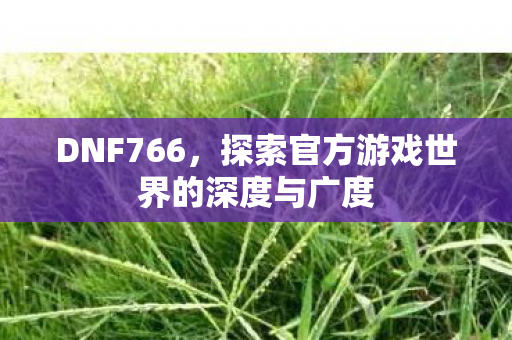 DNF766，探索官方游戏世界的深度与广度