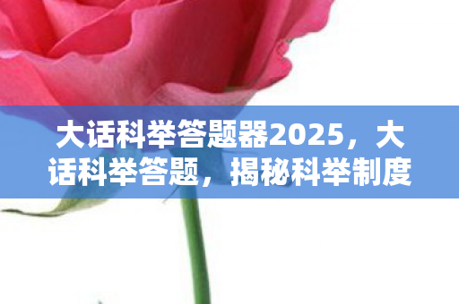 大话科举答题器2025，大话科举答题，揭秘科举制度背后的智慧与奥秘