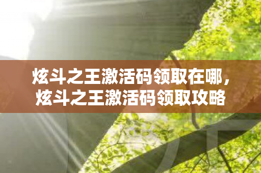 炫斗之王激活码领取在哪，炫斗之王激活码领取攻略