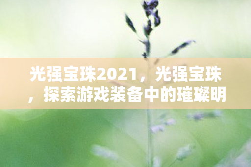 光强宝珠2021，光强宝珠，探索游戏装备中的璀璨明珠
