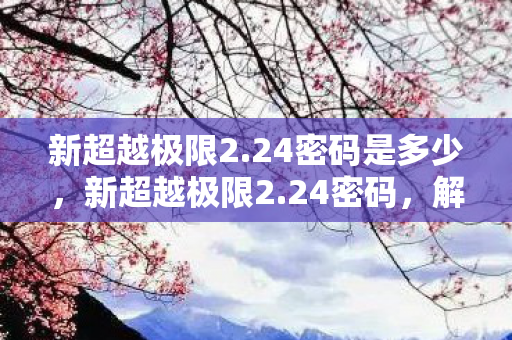 新超越极限2.24密码是多少，新超越极限2.24密码，解锁未知世界的神秘钥匙