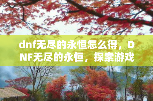 dnf无尽的永恒怎么得，DNF无尽的永恒，探索游戏世界的无限可能
