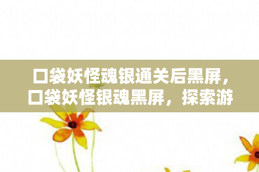 口袋妖怪魂银通关后黑屏，口袋妖怪银魂黑屏，探索游戏与设备兼容性问题