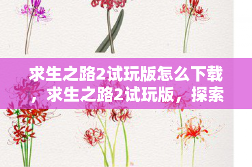 求生之路2试玩版怎么下载，求生之路2试玩版，探索未知世界的冒险之旅
