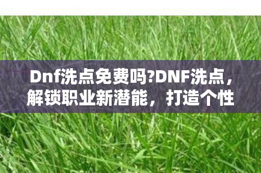 Dnf洗点免费吗?DNF洗点，解锁职业新潜能，打造个性化角色