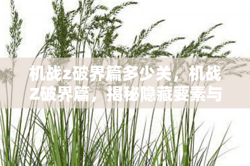 机战z破界篇多少关，机战Z破界篇，揭秘隐藏要素与策略玩法