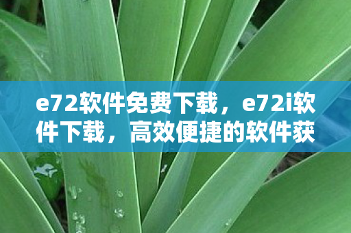 e72软件免费下载，e72i软件下载，高效便捷的软件获取方式