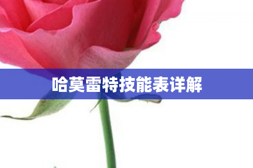 哈莫雷特技能表详解