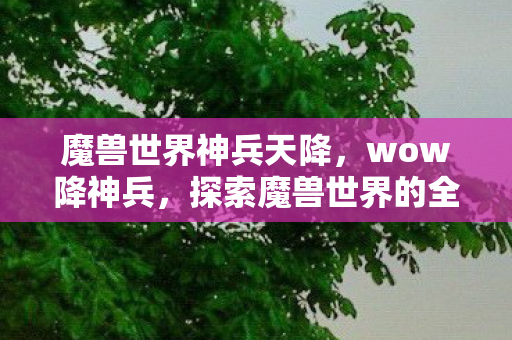 魔兽世界神兵天降，wow降神兵，探索魔兽世界的全新挑战