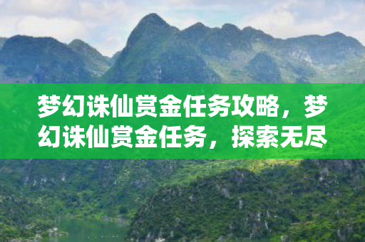 梦幻诛仙赏金任务攻略，梦幻诛仙赏金任务，探索无尽财富与冒险的奇幻之旅