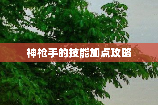 神枪手的技能加点攻略 神枪手的技能加点攻略