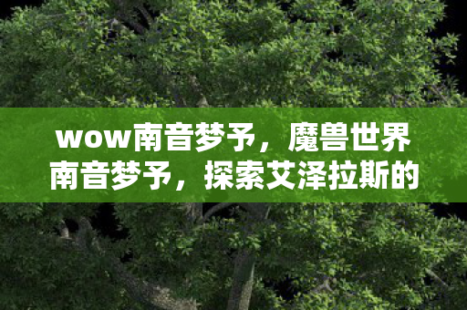wow南音梦予，魔兽世界南音梦予，探索艾泽拉斯的梦幻之旅