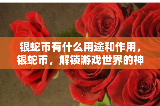 银蛇币有什么用途和作用，银蛇币，解锁游戏世界的神秘钥匙
