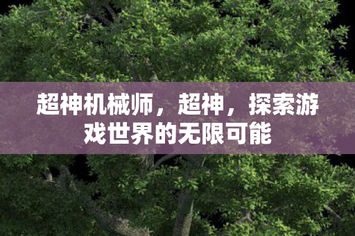 超神机械师，超神，探索游戏世界的无限可能