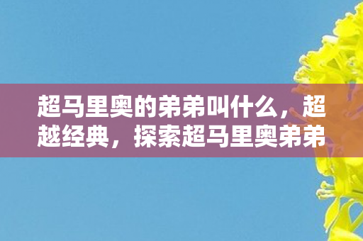 超马里奥的弟弟叫什么，超越经典，探索超马里奥弟弟的奇妙世界