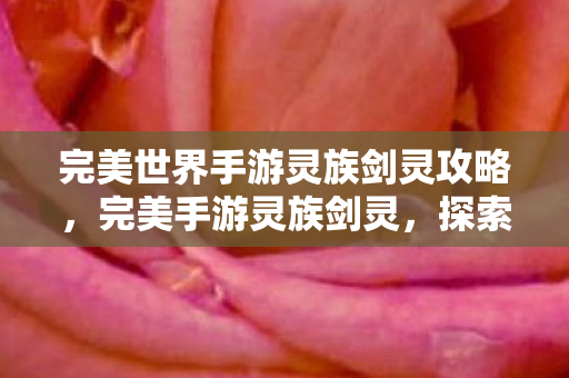 完美世界手游灵族剑灵攻略，完美手游灵族剑灵，探索神秘世界的剑与灵的交织