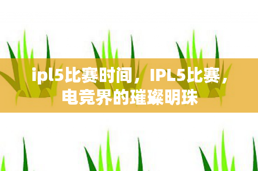 ipl5比赛时间，IPL5比赛，电竞界的璀璨明珠