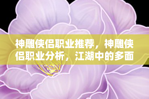 神雕侠侣职业推荐，神雕侠侣职业分析，江湖中的多面手