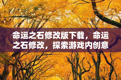 命运之石修改版下载，命运之石修改，探索游戏内创意与平衡的微妙艺术