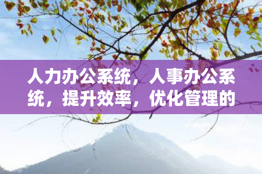 人力办公系统，人事办公系统，提升效率，优化管理的得力助手