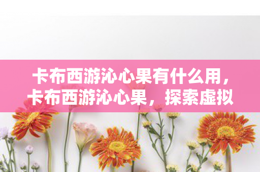 卡布西游沁心果有什么用，卡布西游沁心果，探索虚拟世界的奇妙之旅