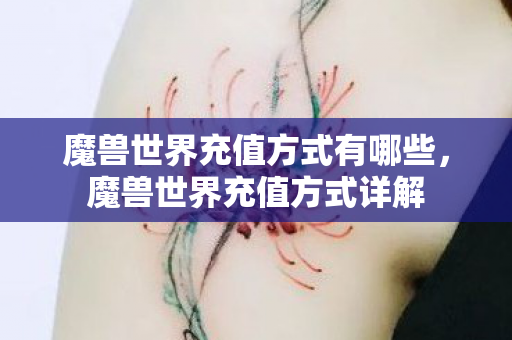魔兽世界充值方式有哪些，魔兽世界充值方式详解