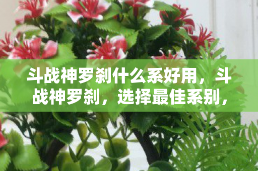 斗战神罗刹什么系好用，斗战神罗刹，选择最佳系别，打造无敌战力