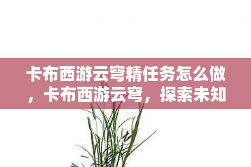 卡布西游云穹精任务怎么做，卡布西游云穹，探索未知世界的奇幻之旅