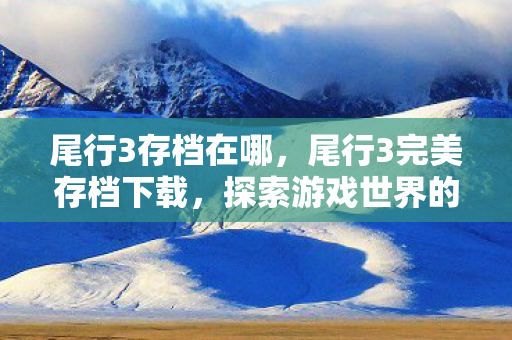 尾行3存档在哪，尾行3完美存档下载，探索游戏世界的无限可能