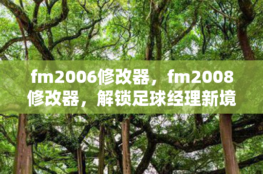 fm2006修改器，fm2008修改器，解锁足球经理新境界的利器
