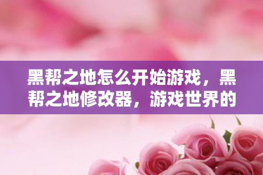 黑帮之地怎么开始游戏，黑帮之地修改器，游戏世界的秘密武器