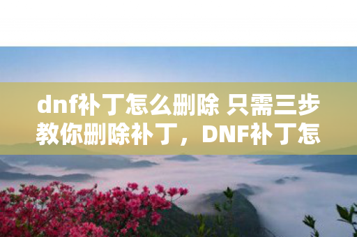 dnf补丁怎么删除 只需三步教你删除补丁，DNF补丁怎么删除，详细步骤与注意事项
